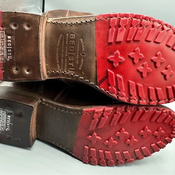 BED STU Glaye wide calf brown boots 7.5 - Picture 6 of 7